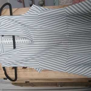 Blue and White Striped Dress